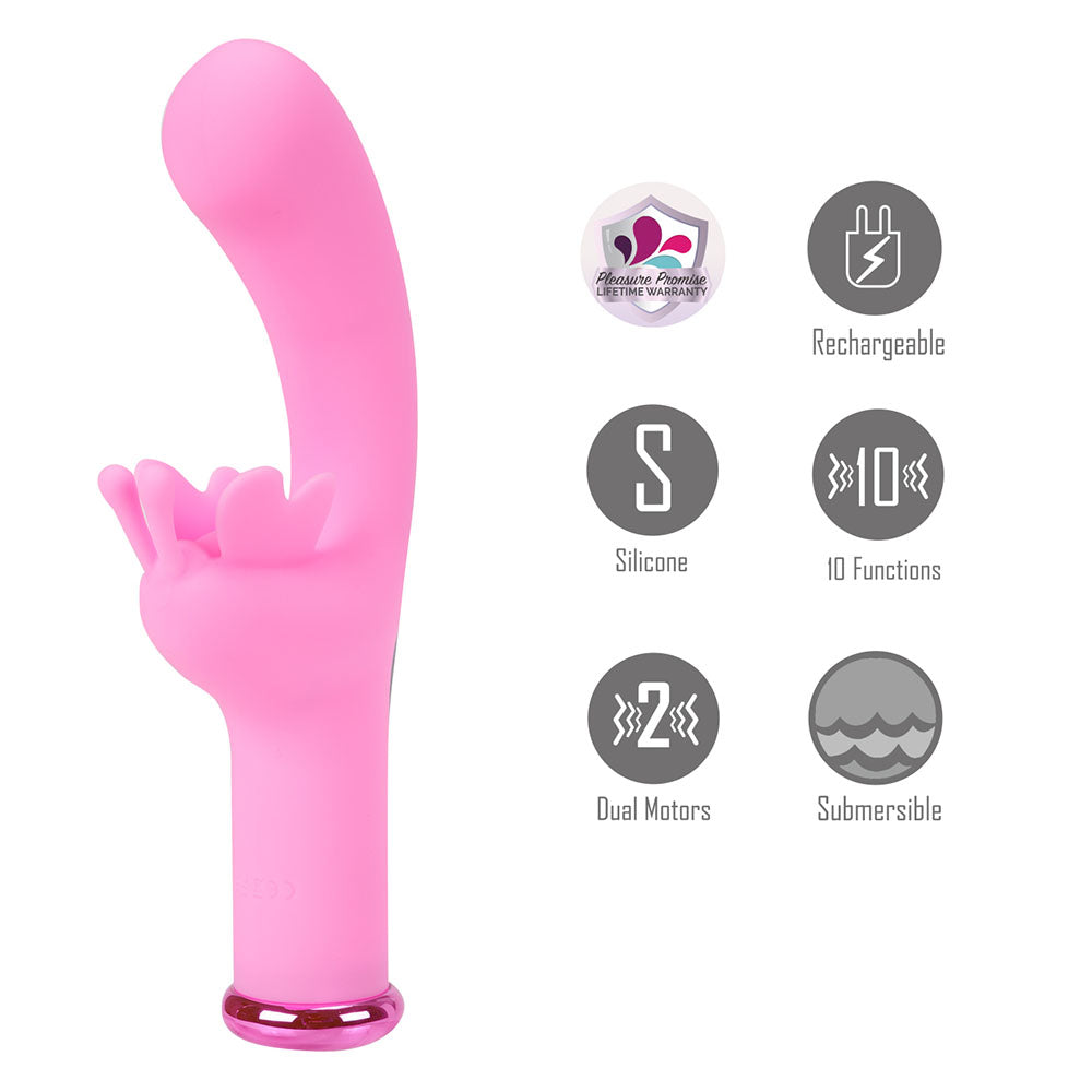 Maia MYLA - Pink - Pink 15.9 cm USB Rechargeable Butterfly Vibrator-MA24-19-PINK