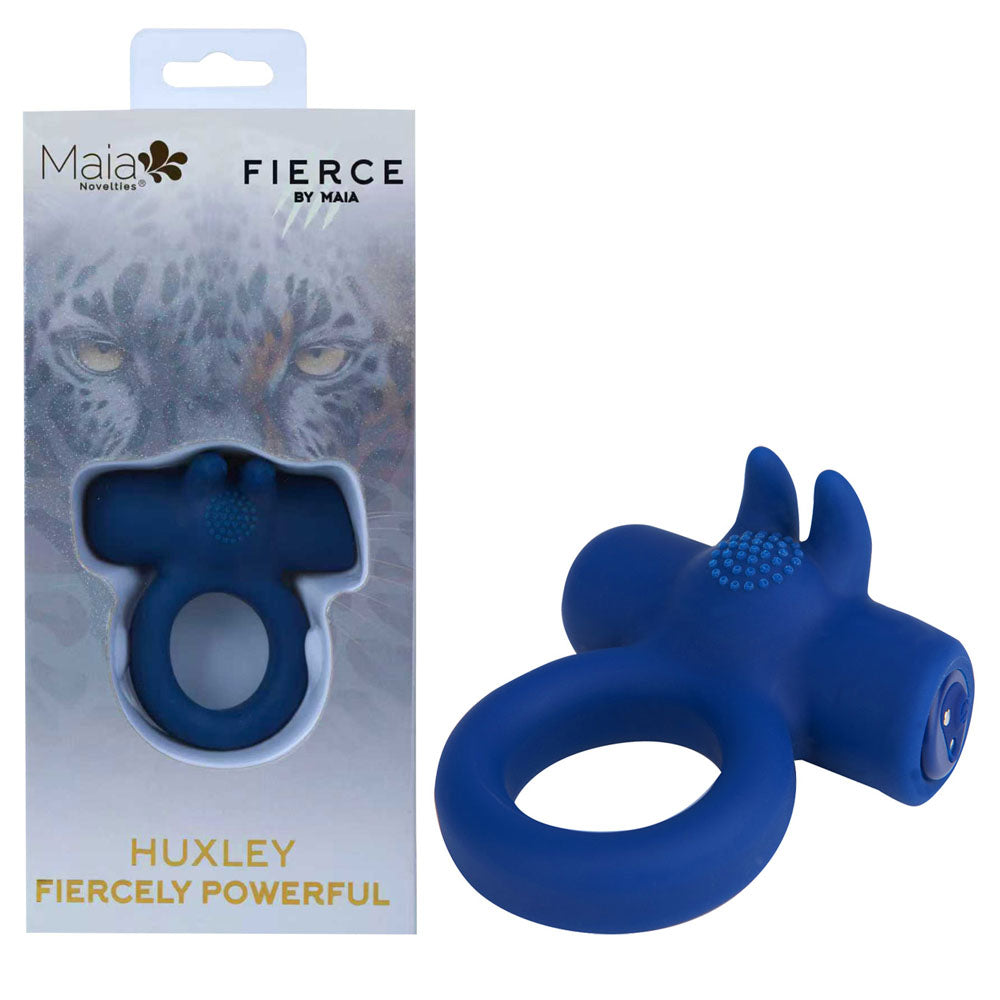 Maia HUXLEY - Blue - Blue USB Rechargeable Strong Vibrating Cock Ring-MA25-02-BLUE