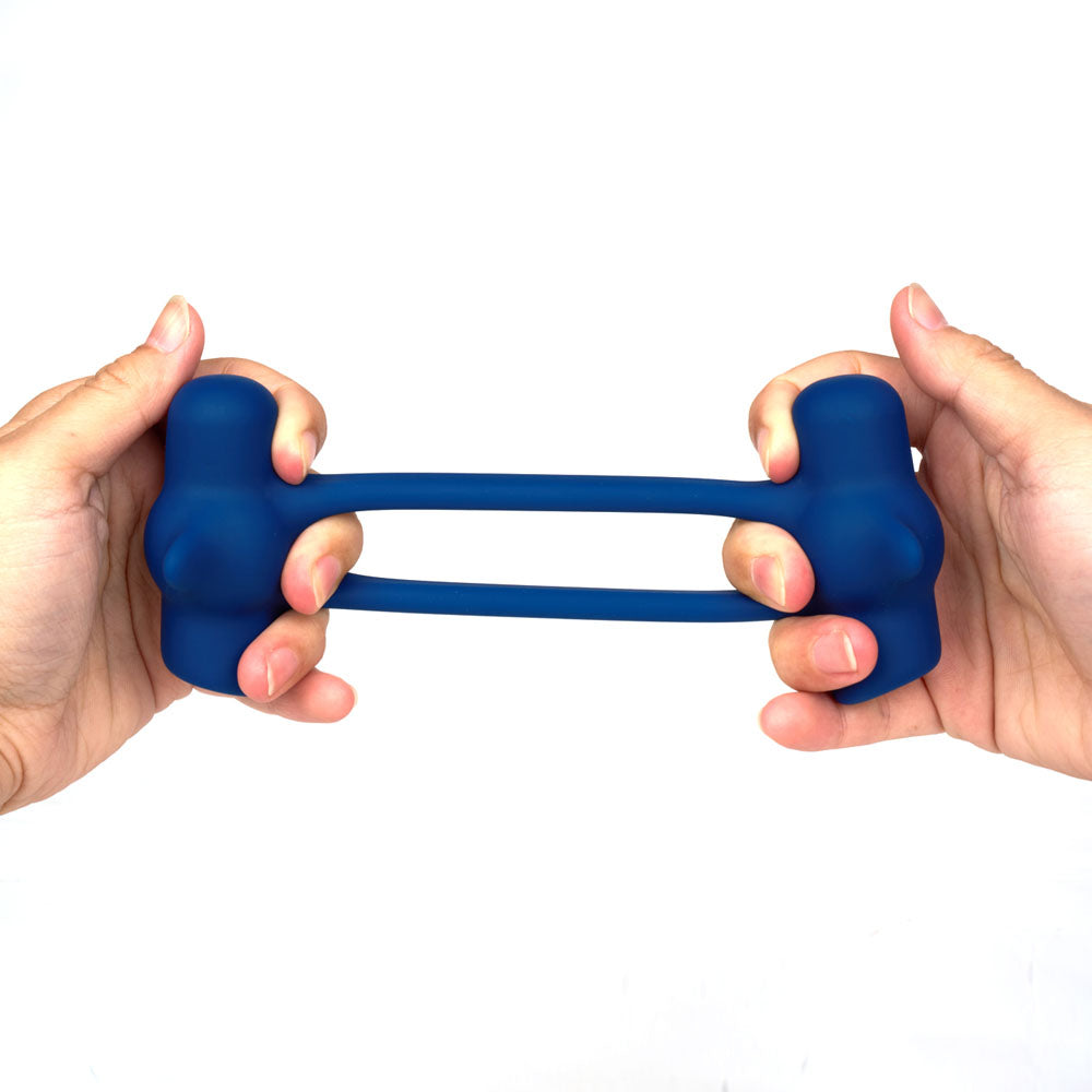 Maia RONAN - Blue - Blue USB Rechargeable Dual Vibrating Cock Ring-MA25-09-BLUE