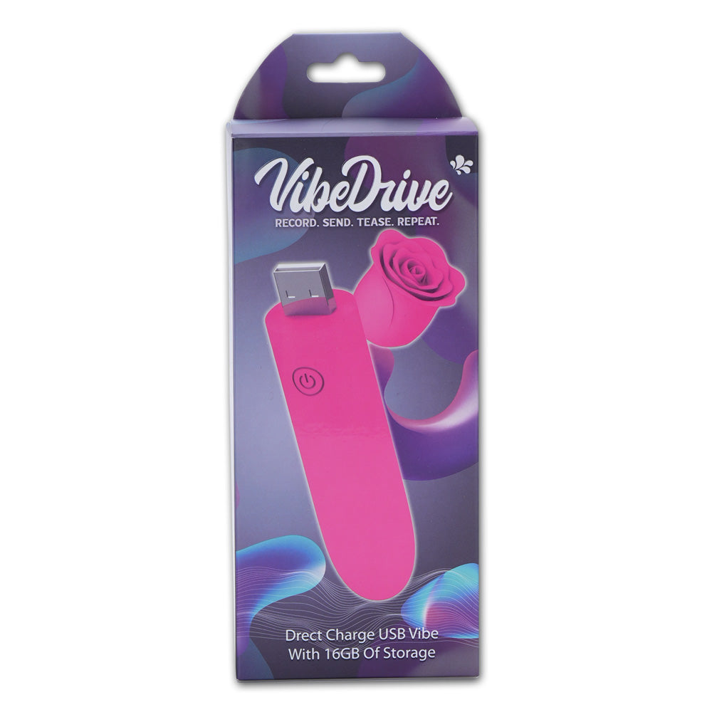 Maia VIBEDRIVE - Pink - Pink 10 cm USB Rechargeable Bullet with 16 GB Storage - MA25-12