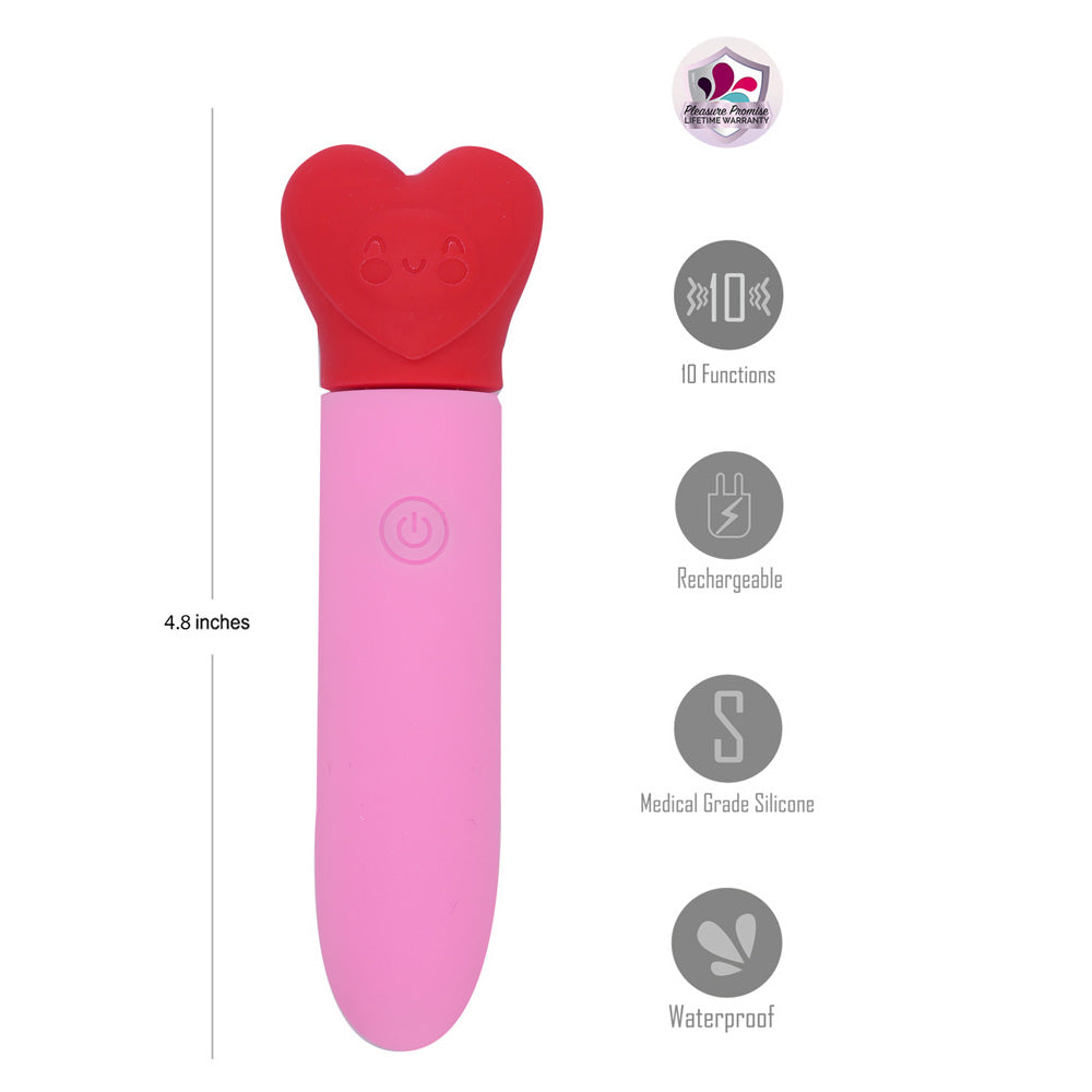 Maia SWEETEE - Pink/Red 11.1 cm USB Rechargeable Bullet - MA25-18
