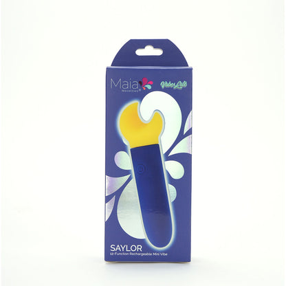 Maia SAYLOR - Blue/Yellow 11.1 cm USB Rechargeable Bullet - MA25-20