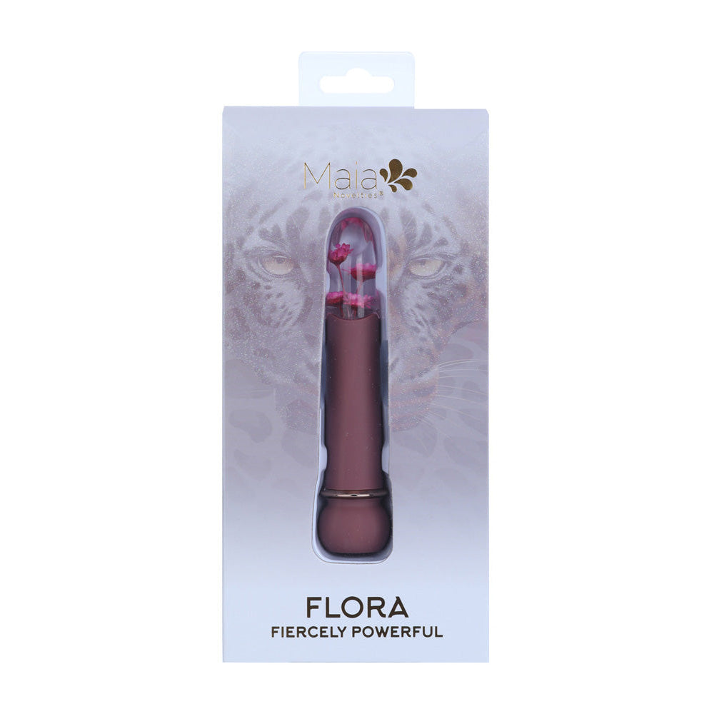 Maia FLORA - Burgundy - Burgundy 12.7 cm USB Rechargeable Powerful Bullet - MA26-01-BUR