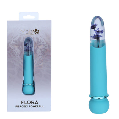 Maia FLORA - Teal - Teal 12.7 cm USB Rechargeable Powerful Bullet - MA26-01-TEAL
