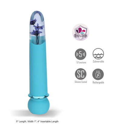 Maia FLORA - Teal - Teal 12.7 cm USB Rechargeable Powerful Bullet - MA26-01-TEAL