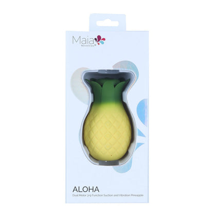Maia ALOHA - Yellow/Green USB Rechargeable Vibrating & Sucking Stimulator - MA26-02