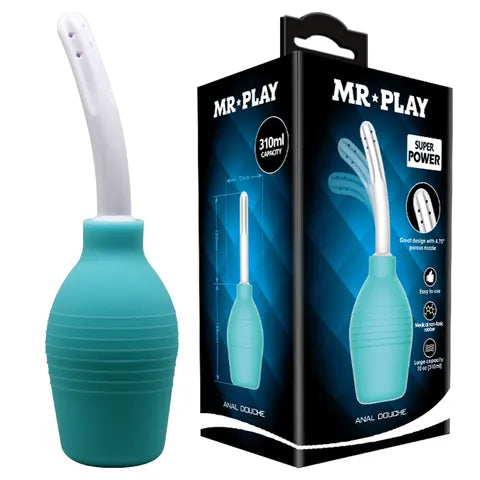 MR PLAY Anal Douche - Aqua/White Unisex Douche - 310 ml Capacity