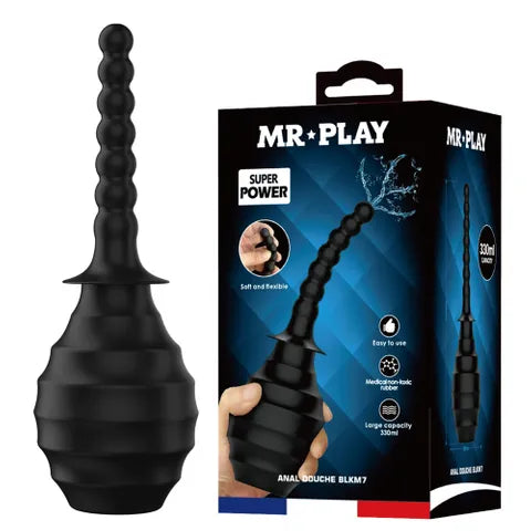 MR PLAY Anal Douche M7 - Black Unisex Douche - 330 ml Capacity