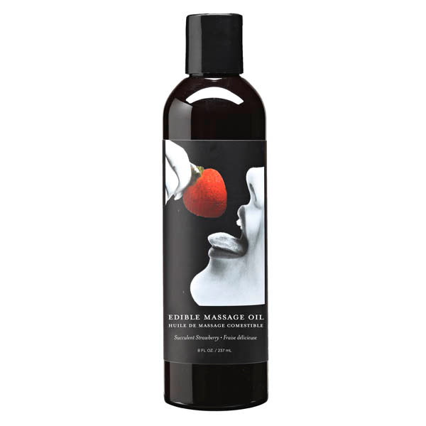 Edible Massage Oil - Succulent Strawberry Flavoured - 237 ml Bottle-MSE003