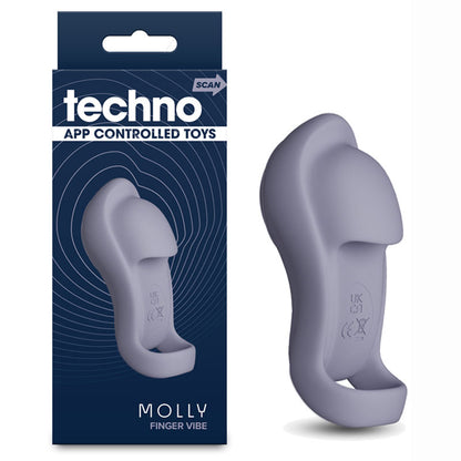 Techno - Molly - Grey USB Rechargeable Finger Stimulator with App Control-NSN-0287-79