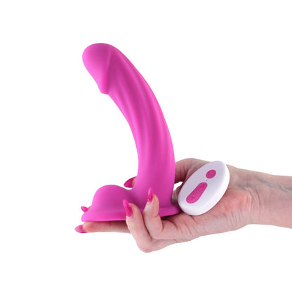 Colours Curve - Vibrating 6 Dildo - Pink - Pink 16.4 cm USB Rechargeable Vibrating Dildo with Wireless Remote-NSN-0402-54