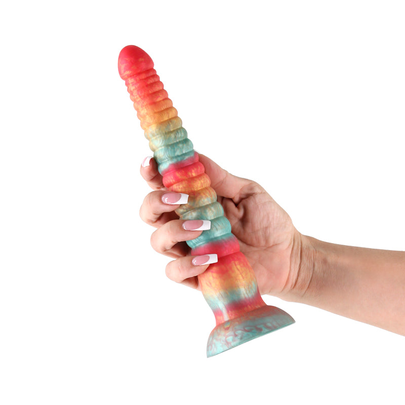 Colours Stacked - 9 Dildo - Red/Gold - Red/Gold 23 cm Fantasy Dildo-NSN-0412-11