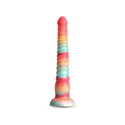 Colours Stacked - 9 Dildo - Red/Gold - Red/Gold 23 cm Fantasy Dildo-NSN-0412-11