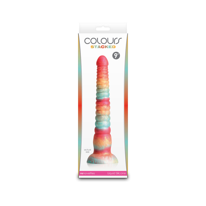 Colours Stacked - 9 Dildo - Red/Gold - Red/Gold 23 cm Fantasy Dildo-NSN-0412-11