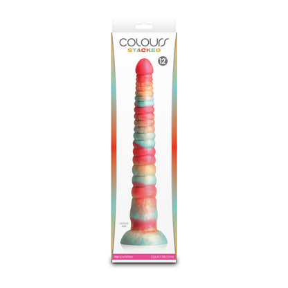 Colours Stacked - 12 Dildo - Red/Gold - Red/Gold 30.6 cm Fantasy Dildo-NSN-0412-21