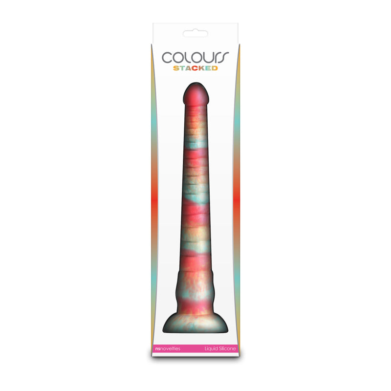 Colours Stacked - 12 Dildo - Red/Gold - Red/Gold 30.6 cm Fantasy Dildo-NSN-0412-21