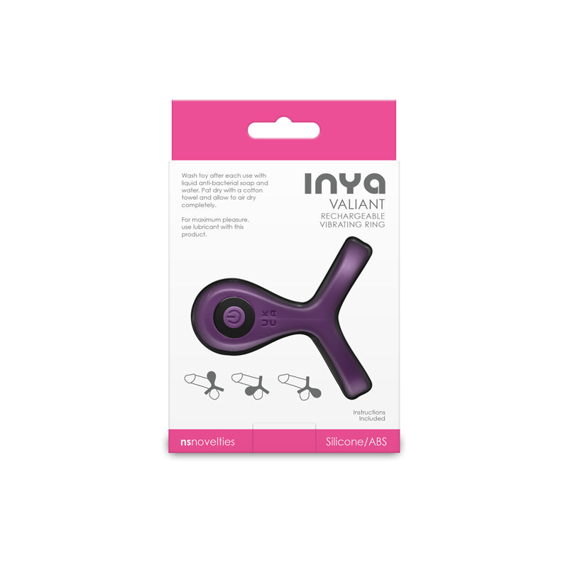 INYA Valiant - Berry - Purple USB Rechargeable Vibrating Cock Ring-NSN-0561-16