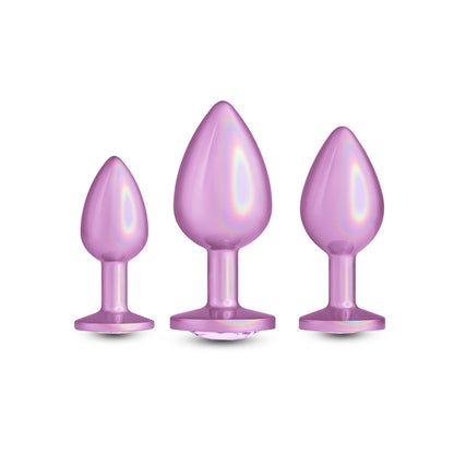 Rear Assets Trainer Kit - Iridescent Pink - Iridescent Pink Metallic Butt Plugs - Set of 3 Sizes-NSN-0960-05