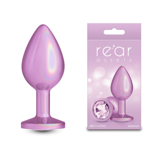 Rear Assets Iridescent Pink - Medium - Iridescent Pink 8.2 cm Medium Butt Plug-NSN-0968-14
