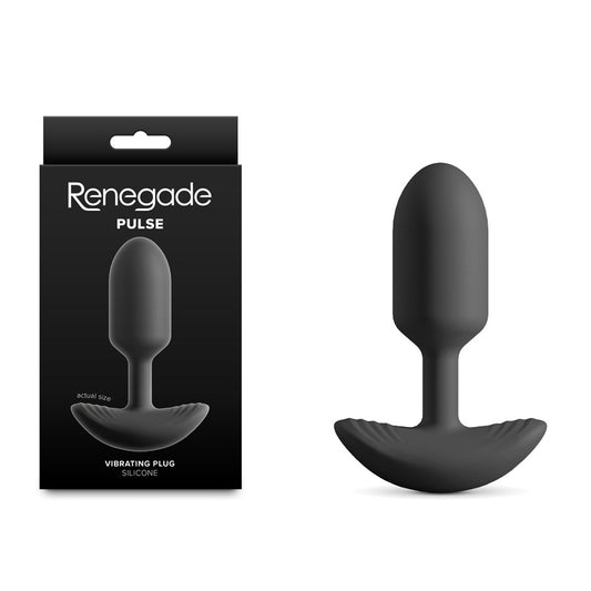 Renegade Pulse - Black - Black 11 cm USB Rechargeable Vibrating Butt Plug - NSN-1103-73