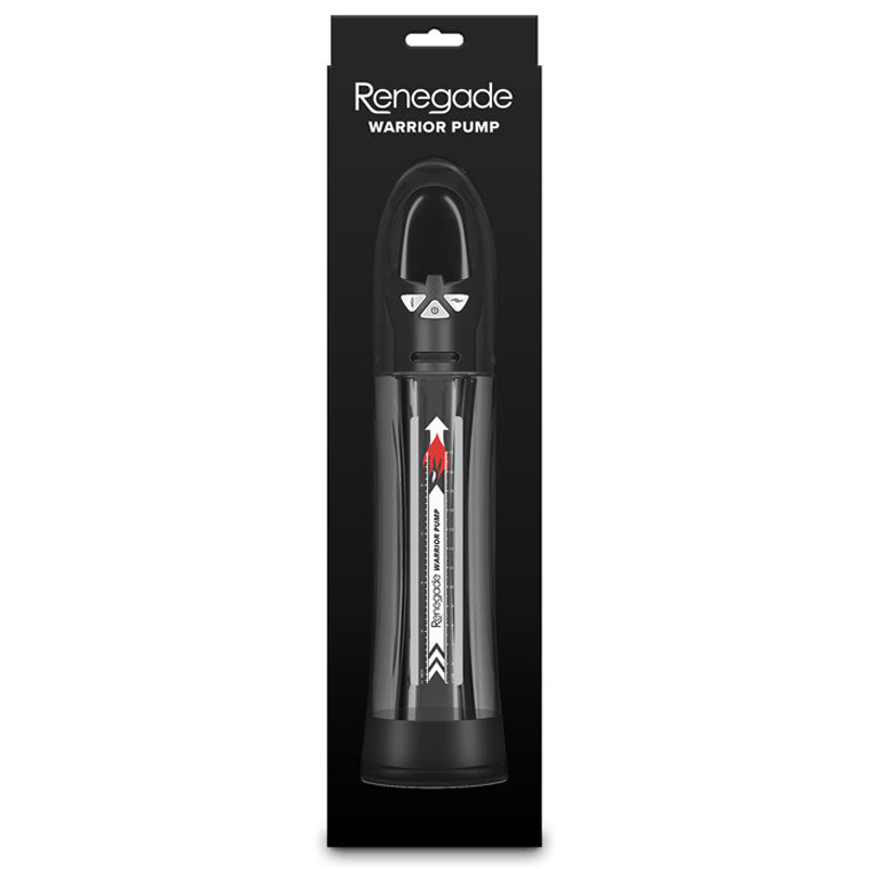 Renegade Warrior Pump - Black - Black/Clear Waterproof Automatic Penis Pump-NSN-1124-53