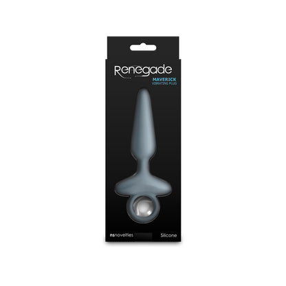 Renegade Maverick - Grey - Grey 15 cm USB Rechargeable Vibrating Butt Plug-NSN-1132-49
