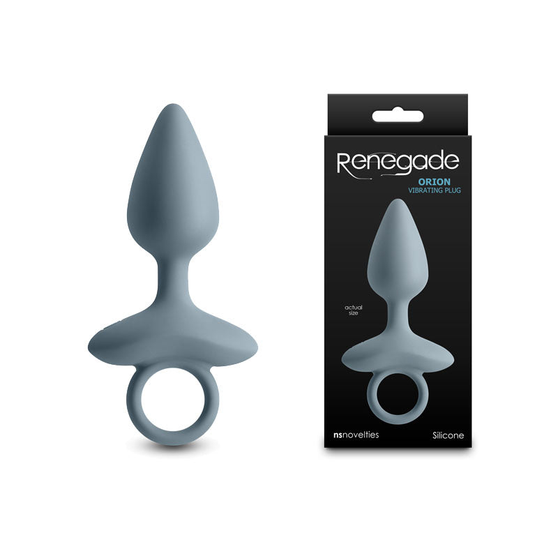 Renegade Orion - Grey - Grey 13 cm USB Rechargeable Vibrating Butt Plug-NSN-1132-59