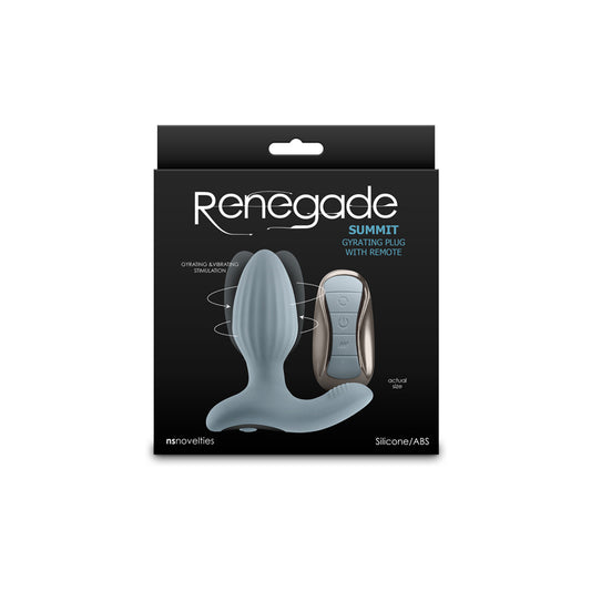 Renegade Summit - Grey - Grey 10.2 cm USB Rechargeable Vibrating Butt Plug with Remote-NSN-1132-79