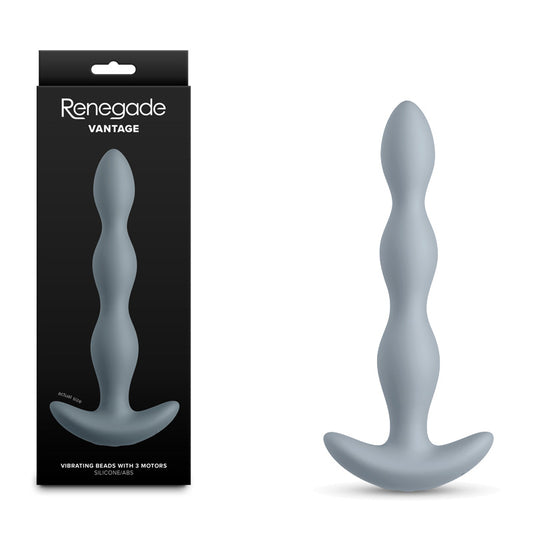 Renegade Vantage - Grey - Grey 20.6 cm USB Rechargeable Vibrating Anal Beads - NSN-1162-49