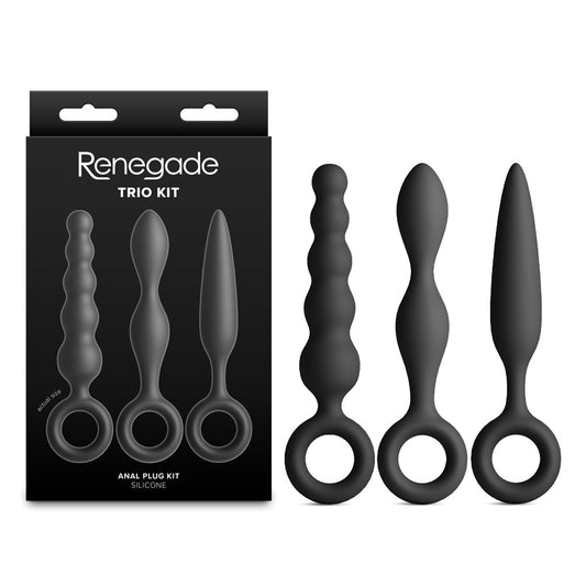 Renegade Trio Kit - Black - Black Butt Plugs - Set of 3 - NSN-1166-03