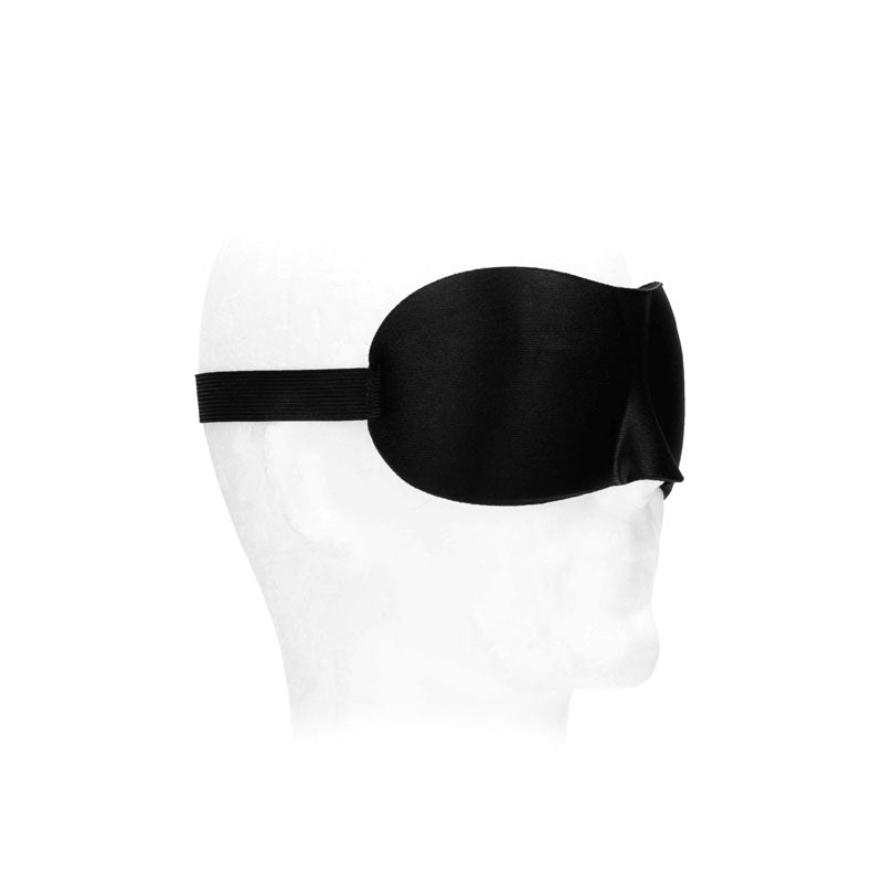 OUCH! Black & White Satin Curvy Eye Mask - Black Eye Restraint-OU683BLK