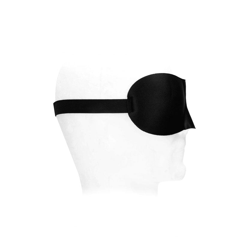 OUCH! Black & White Satin Curvy Eye Mask - Black Eye Restraint-OU683BLK