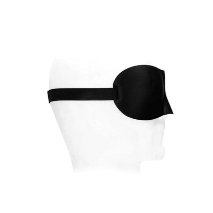OUCH! Black & White Satin Curvy Eye Mask - Black Eye Restraint-OU683BLK