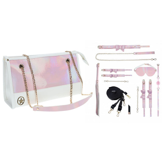 OUCH! Paris Collection - Kit with Bag - Pink Bondage Set with Bag - 8 Piece Kit-OU988PNK