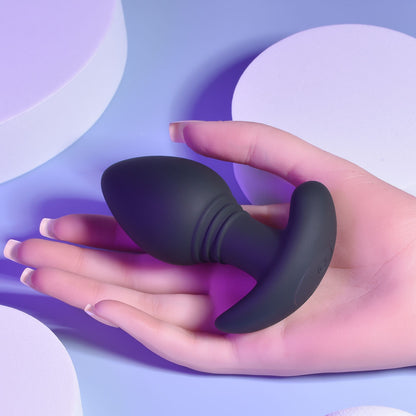 Playboy Pleasure PLUG & PLAY - Black 10.3 cm USB Rechargeable Vibrating Butt Plug with Wireless Remote - PB-RS-2314-2