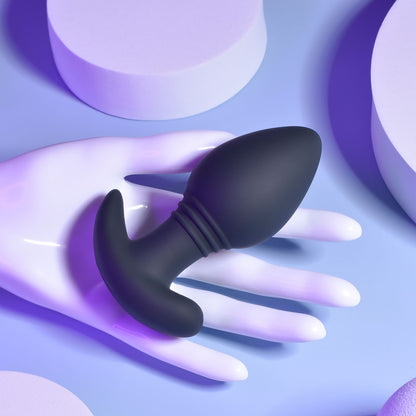 Playboy Pleasure PLUG & PLAY - Black 10.3 cm USB Rechargeable Vibrating Butt Plug with Wireless Remote - PB-RS-2314-2