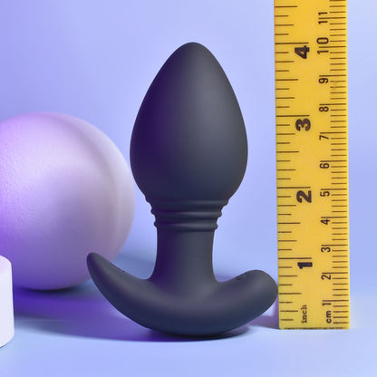 Playboy Pleasure PLUG & PLAY - Black 10.3 cm USB Rechargeable Vibrating Butt Plug with Wireless Remote - PB-RS-2314-2