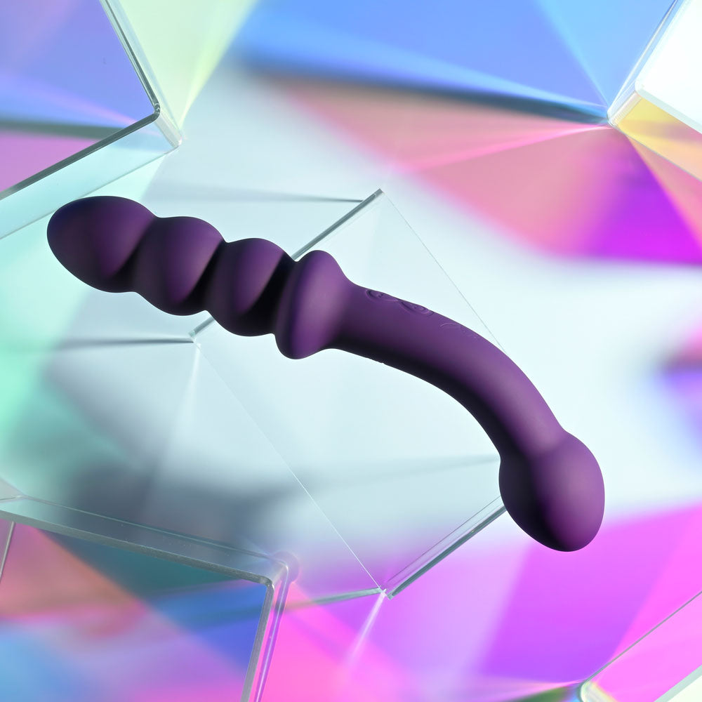 Playboy Pleasure THE SEEKER - Purple 20.3 cm USB Rechargeable Double Ended Vibrator - PB-RS-3236-2