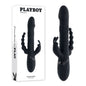 Playboy Pleasure BIG BUNNY ENERGY - Black 26.2 cm USB Rechargeable Rabbit Vibrator with Anal Beads - PB-RS-3618-2