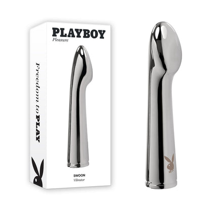 Playboy Pleasure SWOON - Chrome 14 cm USB Rechargeable Vibrator-PB-RS-4301-2