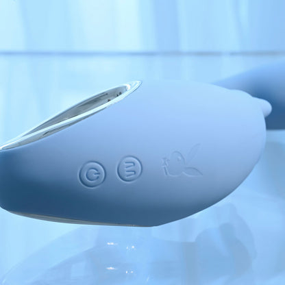 Playboy Pleasure SAPPHIRE SKY - Blue 21.6 cm USB Rechargeable Vibrator with Double Tongue Stimulator-PB-RS-4509-2