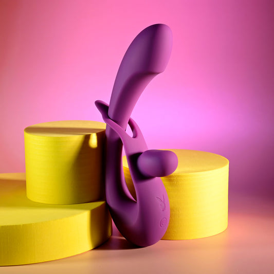 Playboy Pleasure CHA CHA SLIDE - Purple 20 cm USB Rechargeable Rabbit Vibrator-PB-RS-5803-2