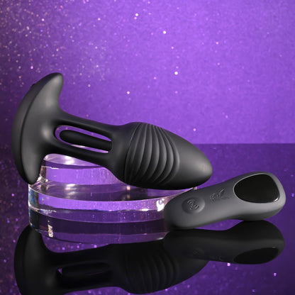 Playboy Pleasure RIM SHOT - Black 11.4 cm USB Rechargeable Vibrating Butt Plug-PB-RS-5872-2