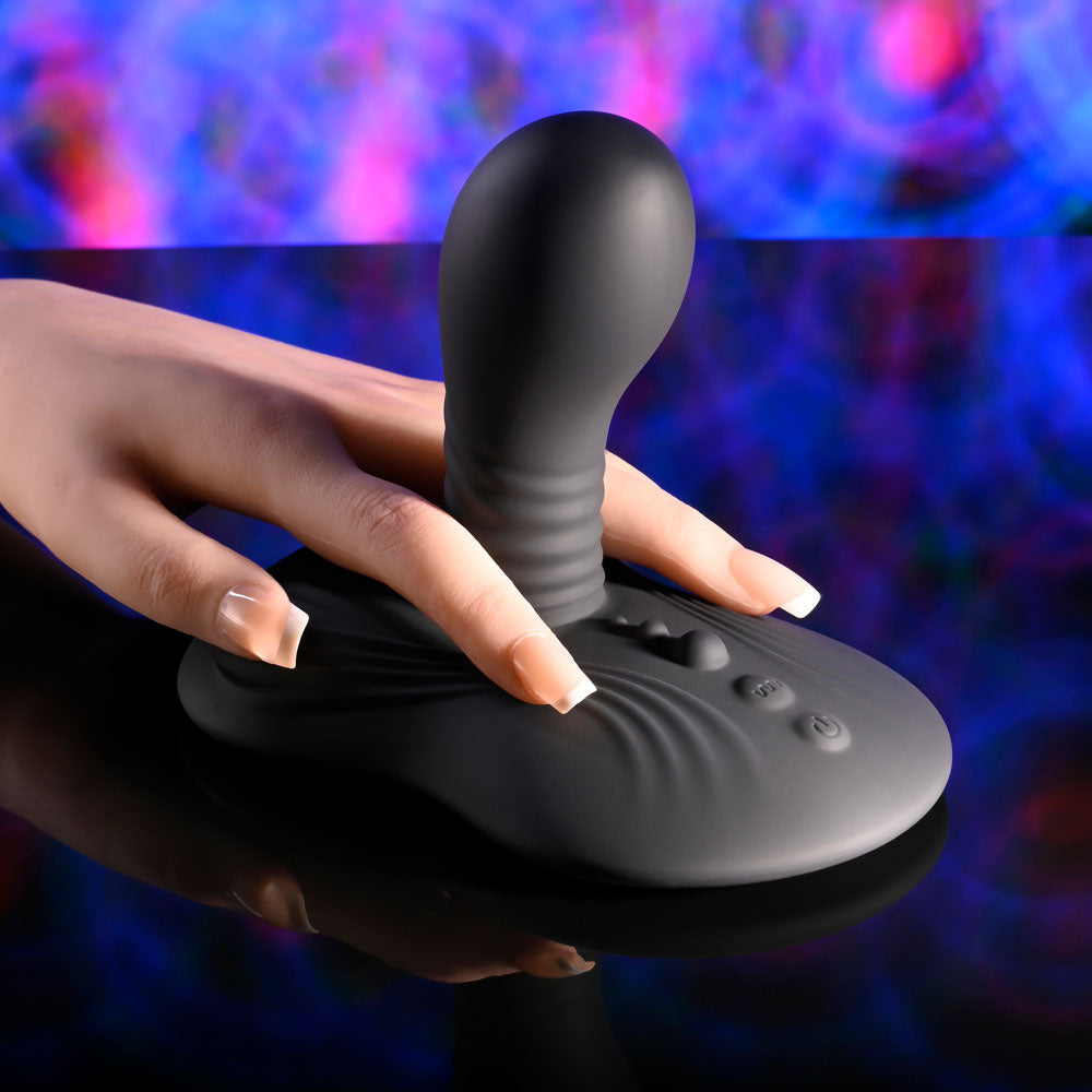 Playboy Pleasure SITTIN & SPINNIN - Black USB Rechargeable Spinning Vibrator & Grinder Pad with Remote-PB-RS-5995-2