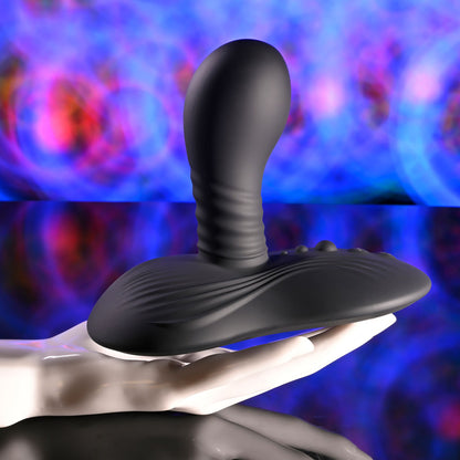 Playboy Pleasure SITTIN & SPINNIN - Black USB Rechargeable Spinning Vibrator & Grinder Pad with Remote-PB-RS-5995-2