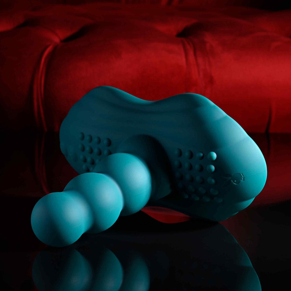 Playboy Pleasure HAVE A SEAT - Green USB Rechargeable Rideable Vibrator and Grinder Pad with Remote-PB-RS-6367-2