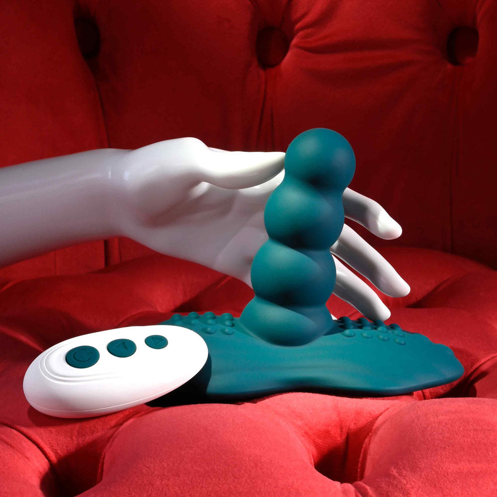 Playboy Pleasure HAVE A SEAT - Green USB Rechargeable Rideable Vibrator and Grinder Pad with Remote-PB-RS-6367-2