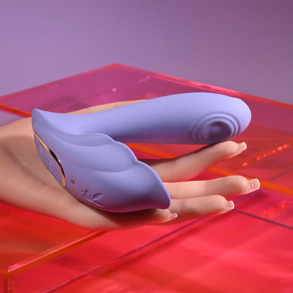 Playboy Pleasure LILAC FANTASY - Purple 13.5 cm USB Rechargeable Tapping Vibrator with Remote-PB-RS-6473-2