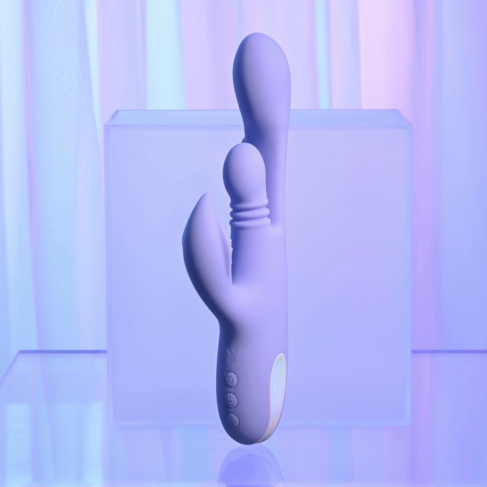 Playboy Pleasure NUBBIN RUBBIN - Purple 24.1 cm USB Rechargeable Thrusting Rabbit Vibrator-PB-RS-6695-2