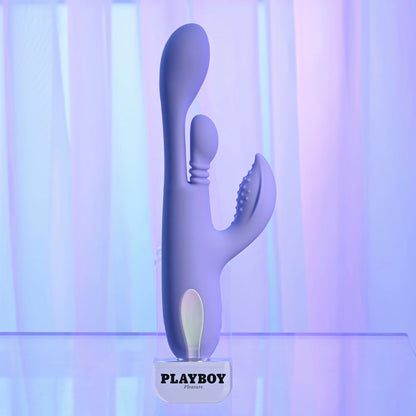 Playboy Pleasure NUBBIN RUBBIN - Purple 24.1 cm USB Rechargeable Thrusting Rabbit Vibrator-PB-RS-6695-2